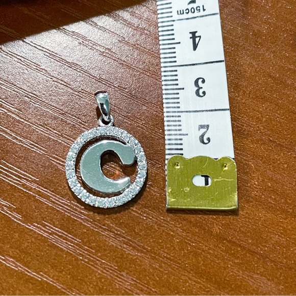 “C” Sterling Silver Necklace Pendant - Picture 11 of 11